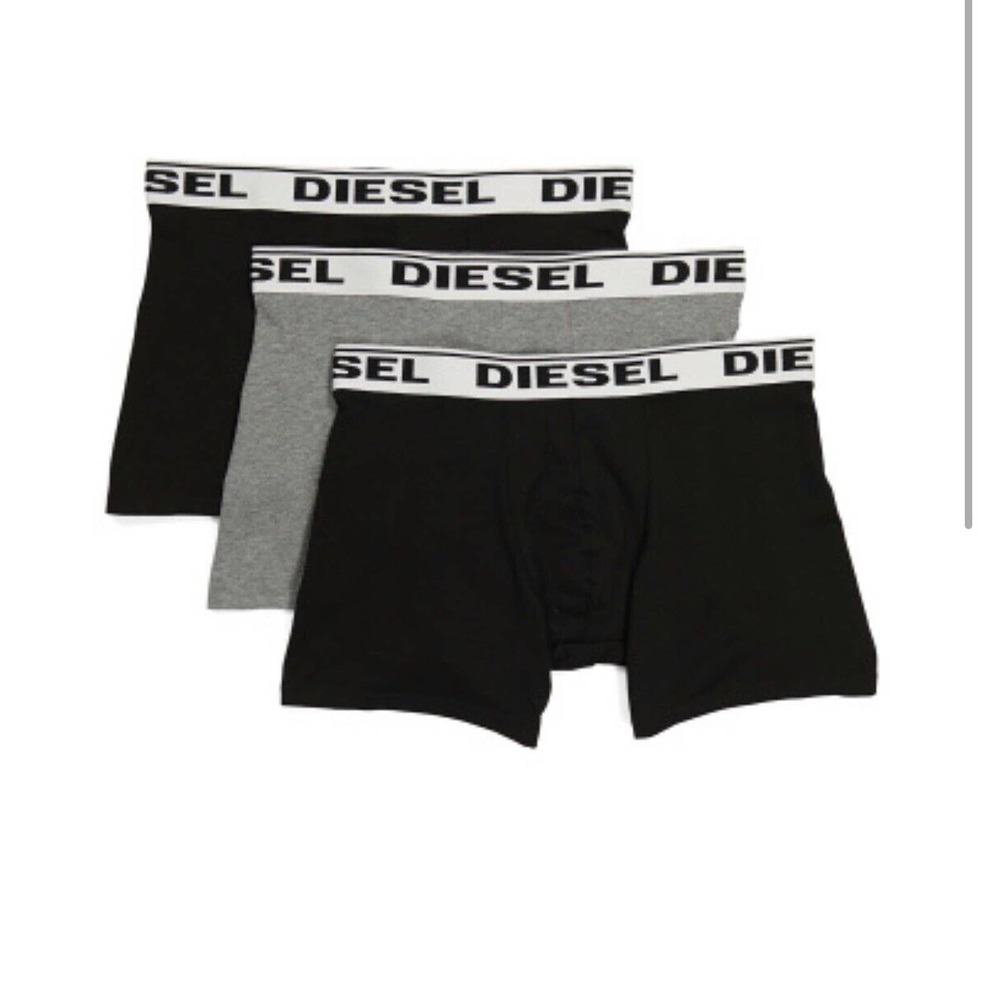 New Mens Diesel 3pk Sebastian Long Boxer Shorts Size Large